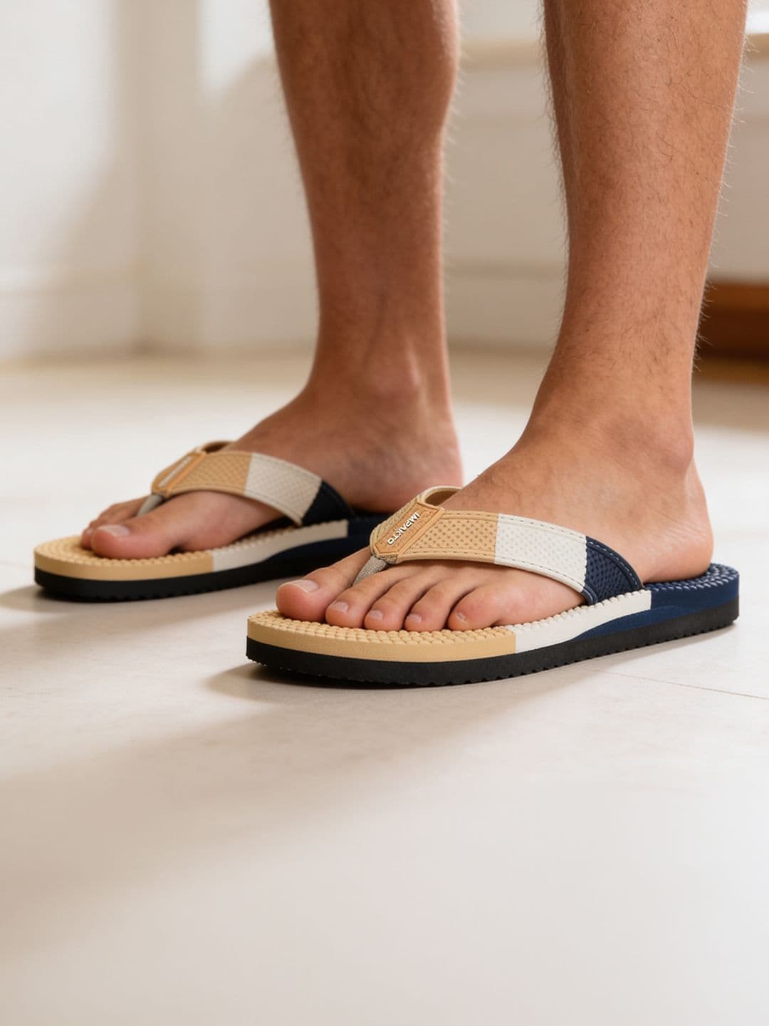 IMPAKTO Men Orthopedic Acupressure Flip Flop With Foot Massage Textured Cushion Footbed - view 1