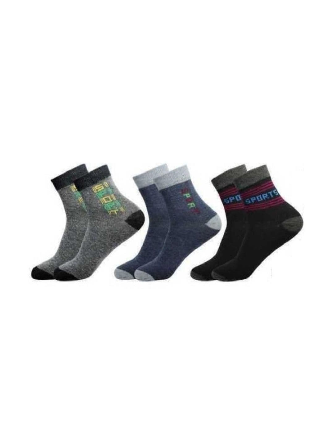 Akeeta Men Pack of 3 Cotton Assorted Patterned Ankle Length Socks - view 1