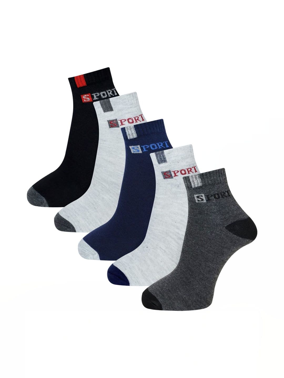 akeet trend Men Pack of 5 Cotton Assorted Colourblocked Ankle Length Socks - view 1
