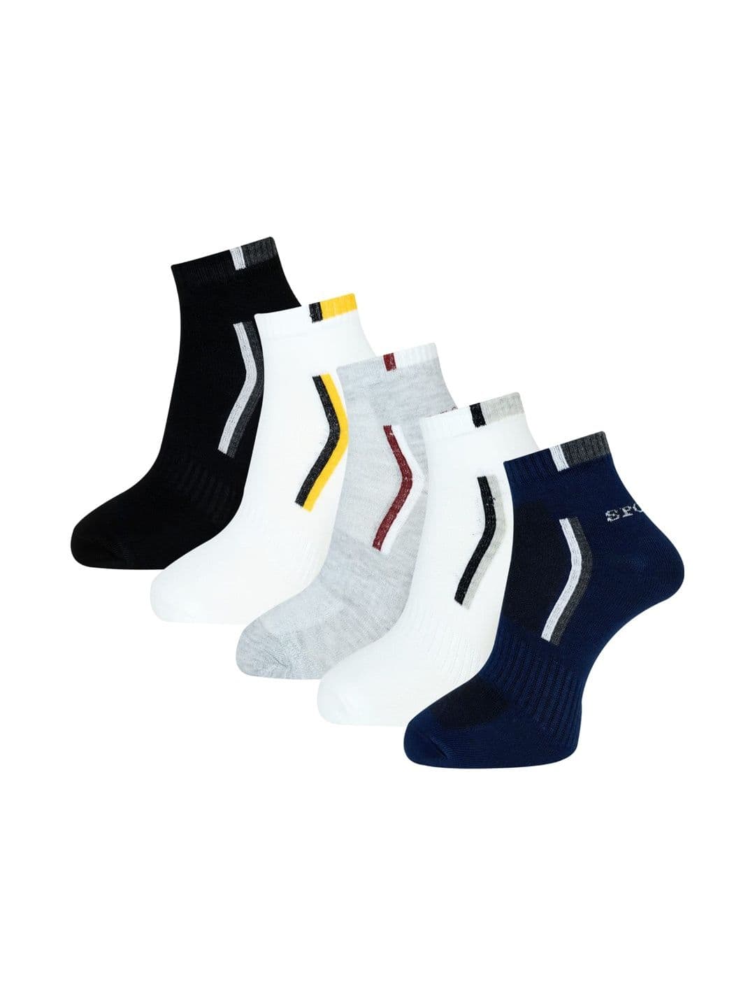 Akeeta Men Pack of 5 Cotton Assorted Striped Ankle Length Socks - view 1