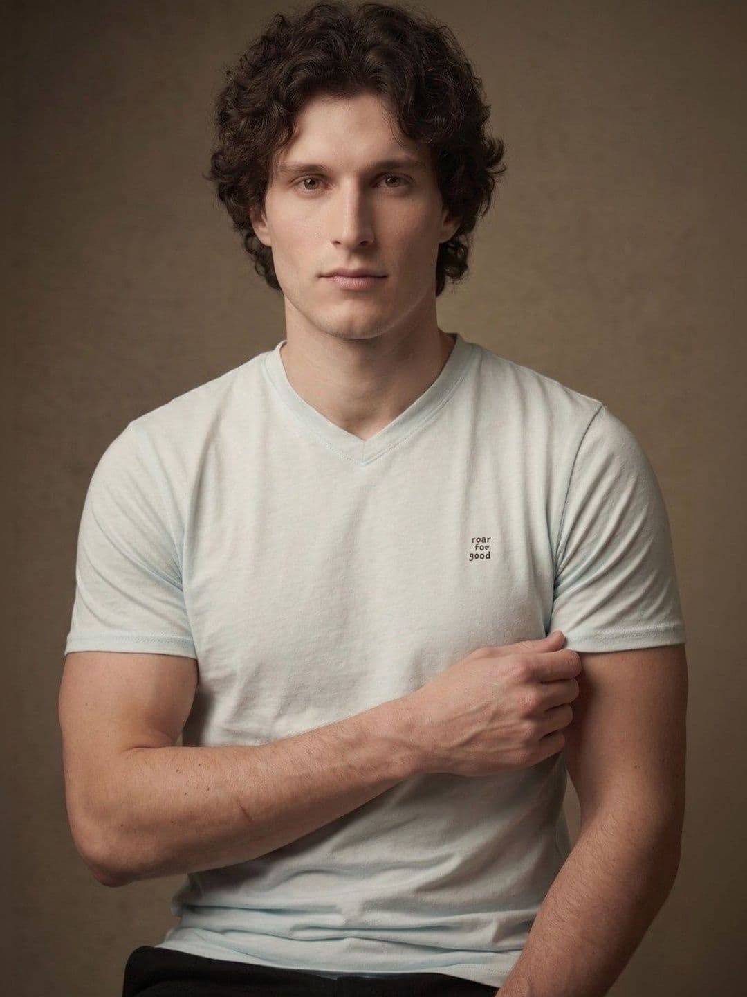 ROAR FOR GOOD Men Typography Printed V-Neck T-shirt - view 1