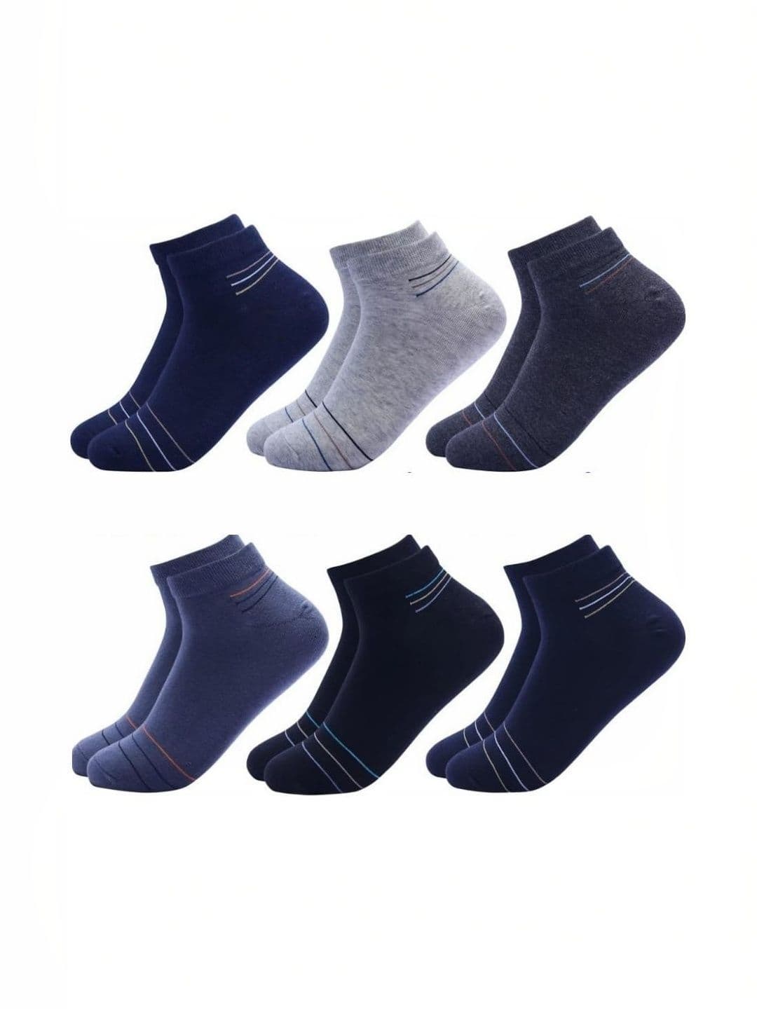 akeet trend Men Pack of 6 Cotton Assorted Striped Ankle Length Socks - view 1