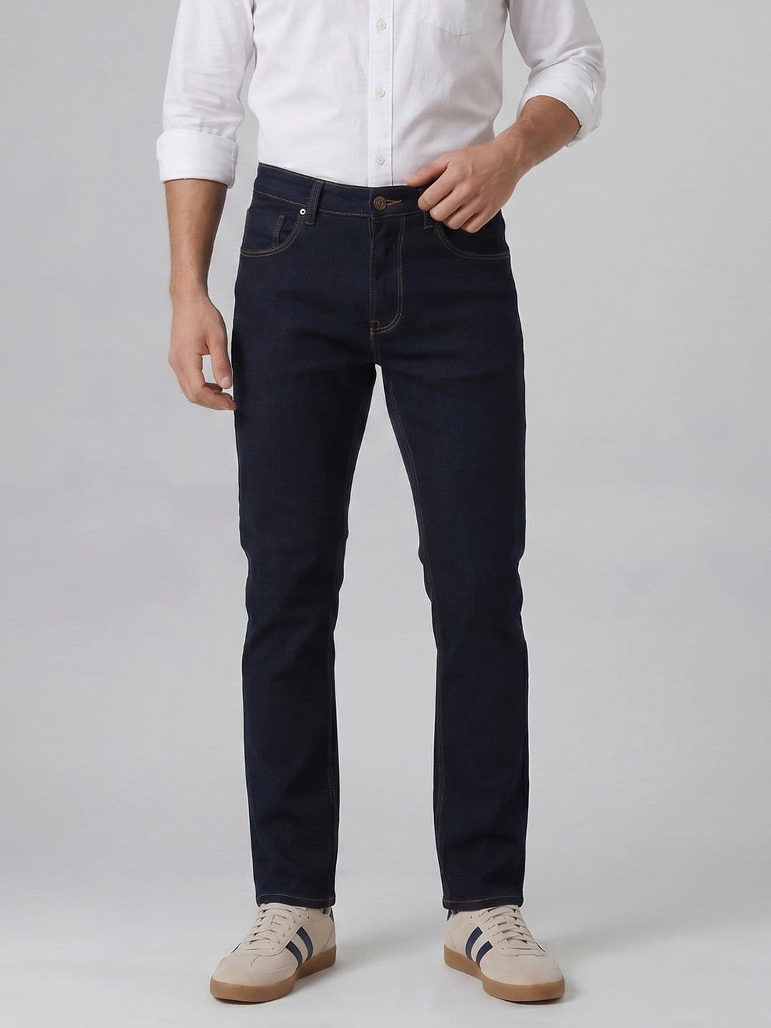 Spykar Men Rover Mid Rise Regular Fit Raw blue Jeans - view 1