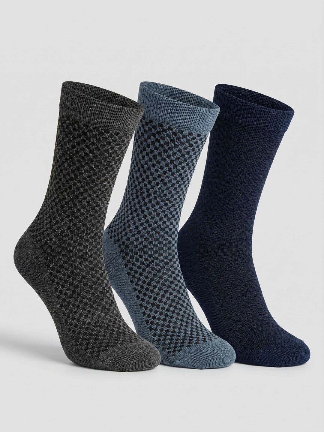 Moda Rapido Men Pack of 3 Cotton Blend Patterned Calf Length Socks - view 1