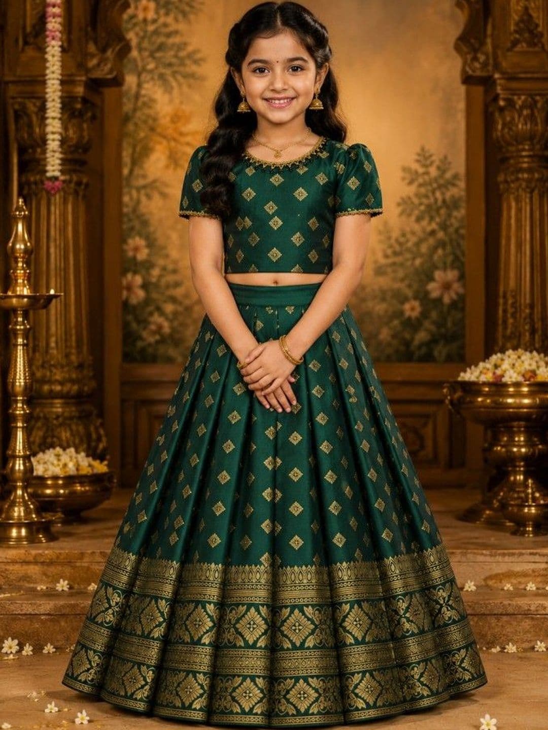 amzira Girls Ready to Wear Cotton Lehenga Choli - view 1