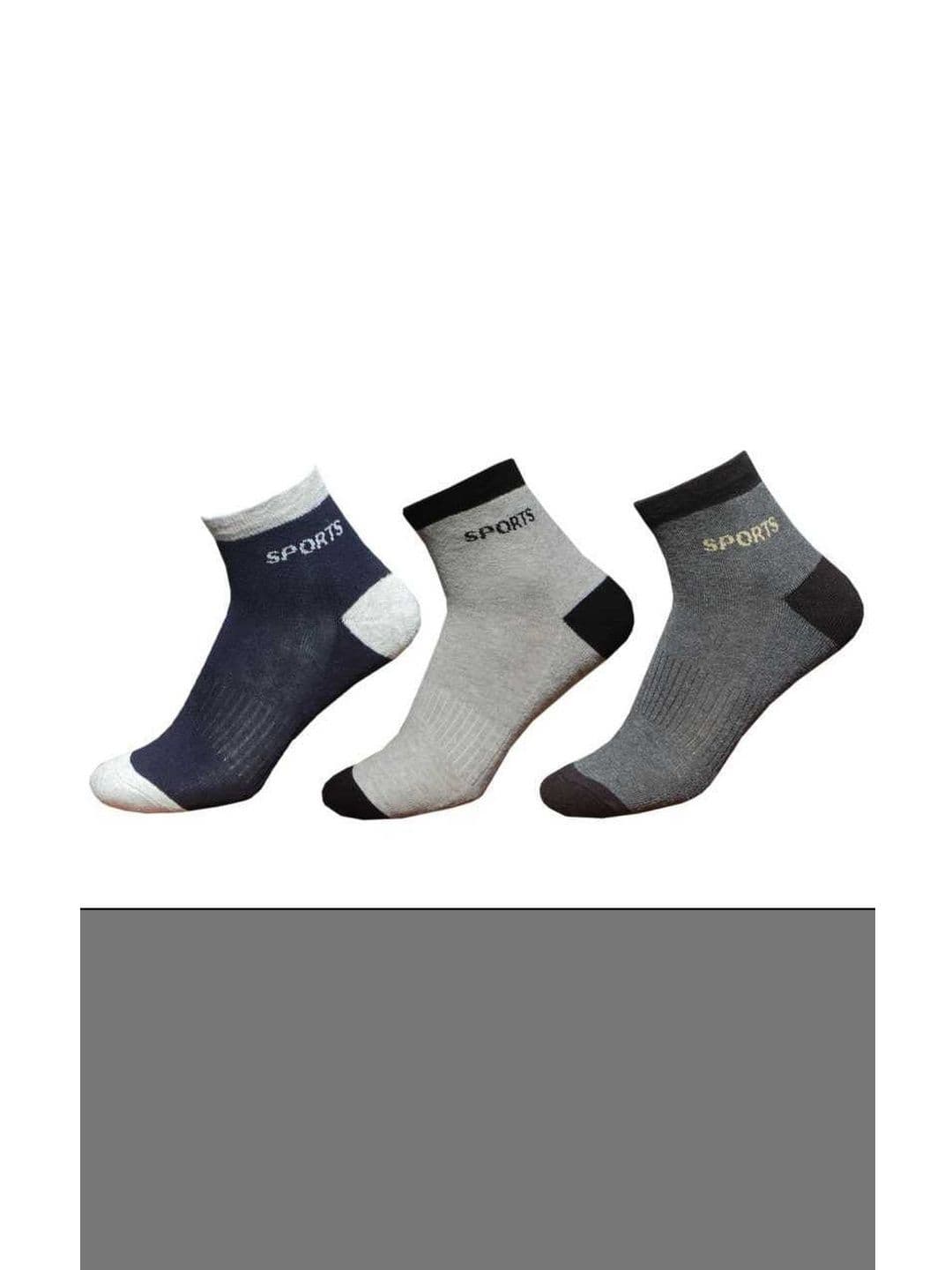 Akeeta Men Pack of 3 Cotton Assorted Colourblocked Ankle Length Socks - view 1