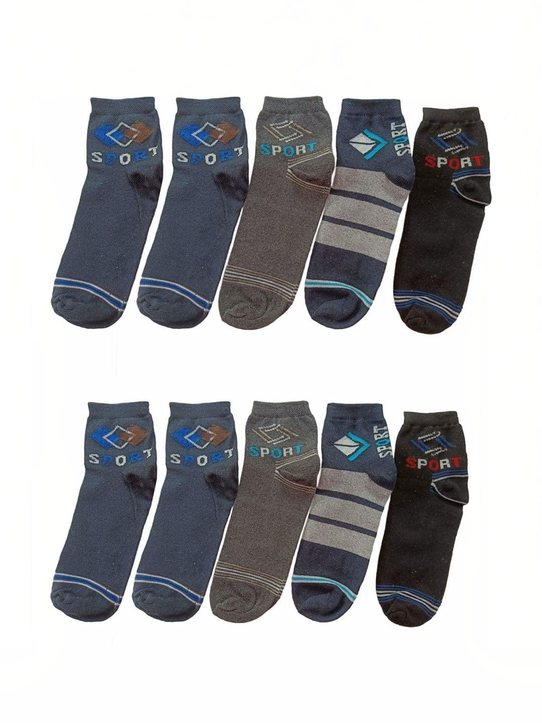 akeet trend Men Pack of 10 Cotton Assorted Colourblocked Ankle Length Socks - view 1