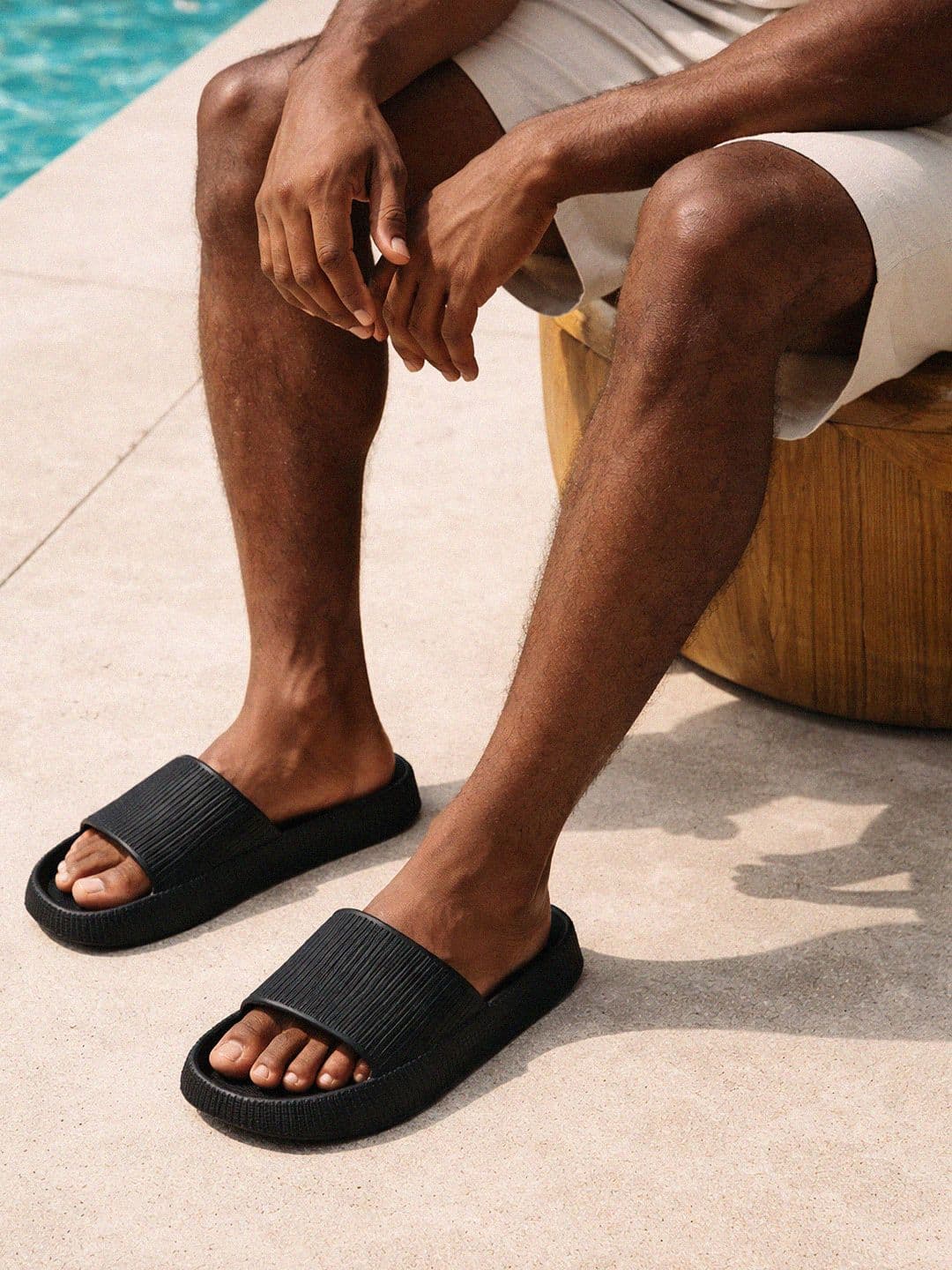 hummel Men Textured Rubber Sliders - view 1