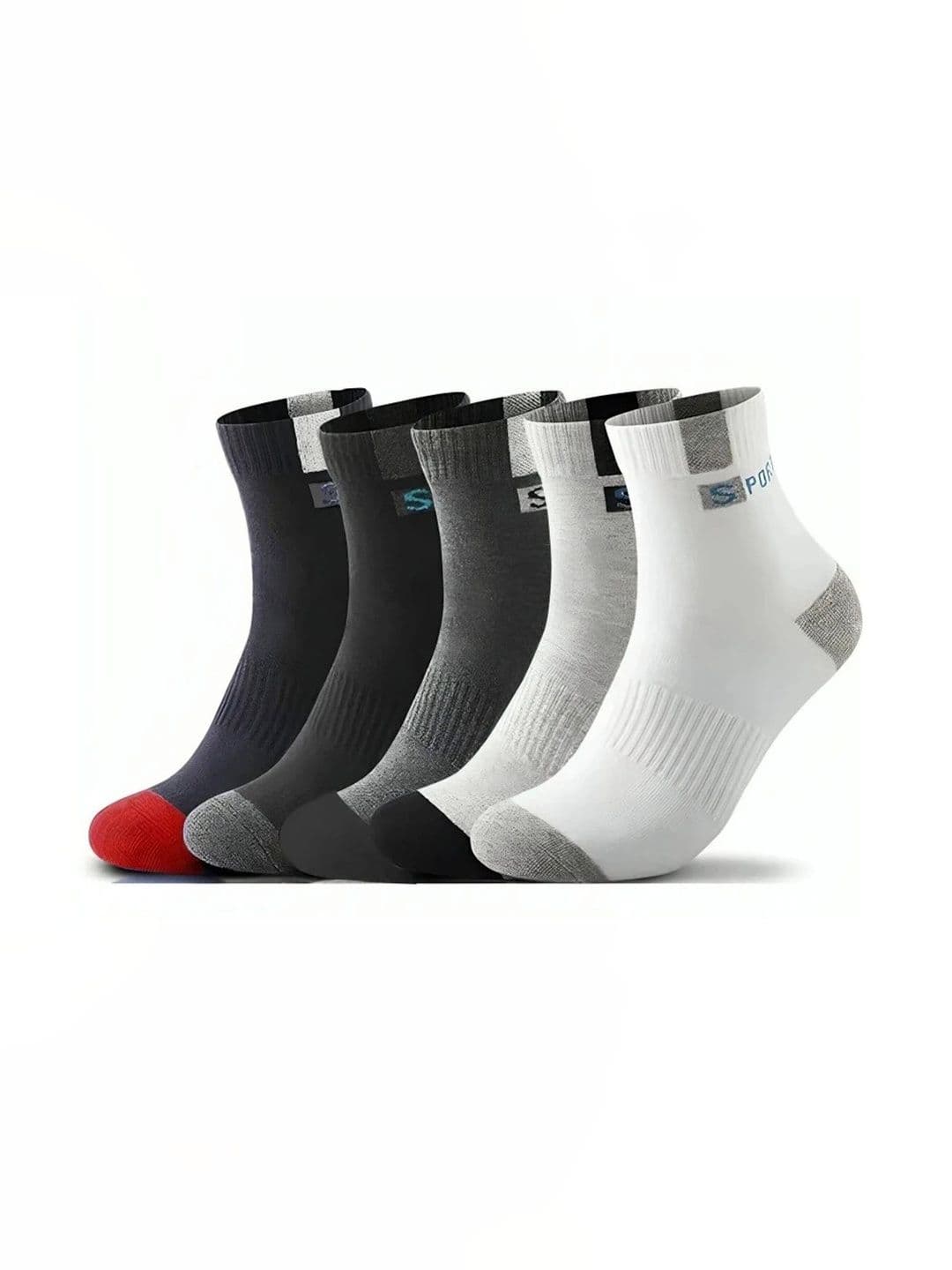 Akeeta Men Pack of 5 Cotton Assorted Colourblocked Above Ankle Socks - view 1