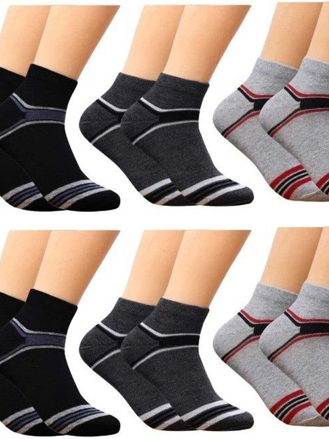 akeet trend Men Pack of 10 Cotton Assorted Striped Ankle Length Socks - view 1