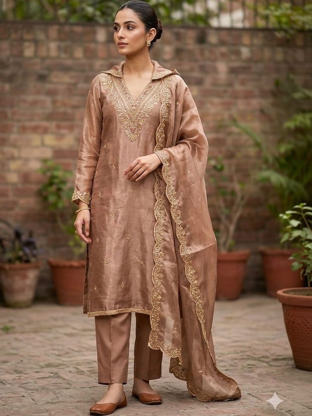 F 13 STUDIO Embroidered Art Silk Unstitched Dress Material - view 1