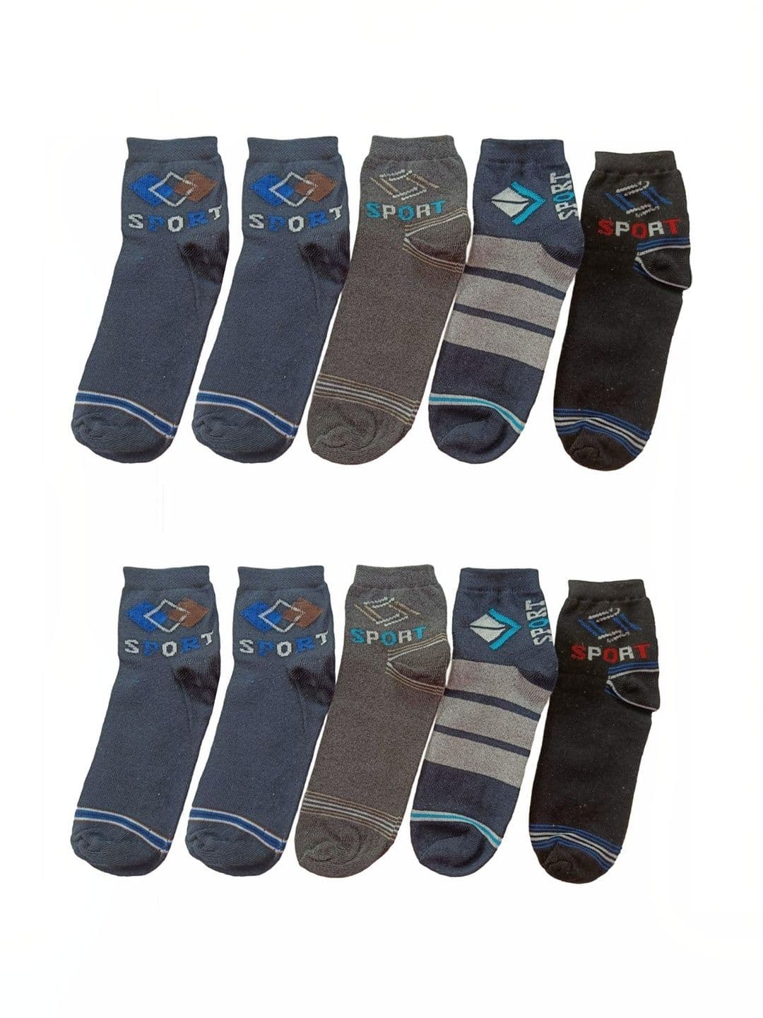 Akeeta Men Pack of 10 Cotton Assorted Patterned Above Ankle Socks - view 1