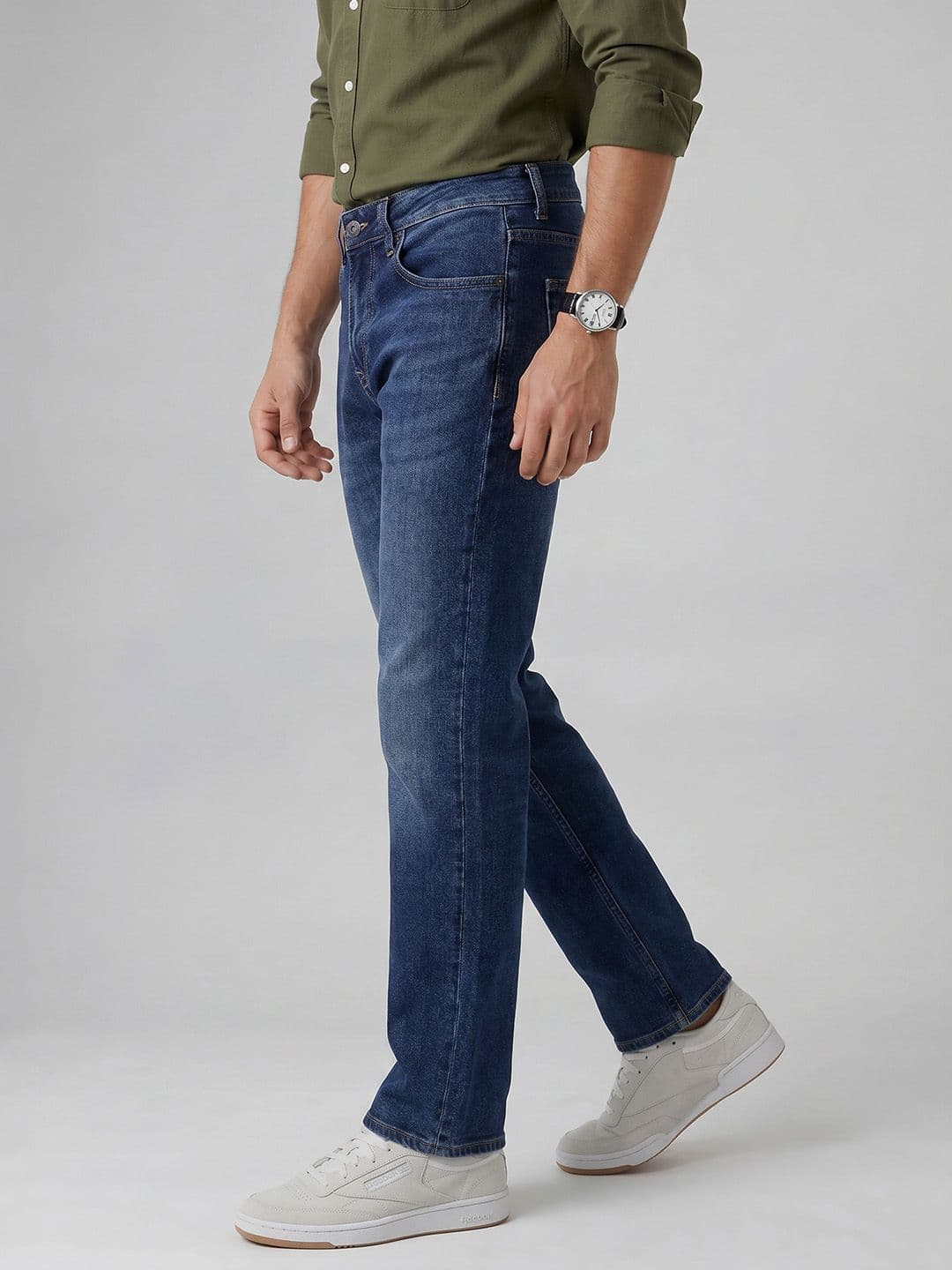 Spykar Men Ricardo Mid Rise Straight Fit Mid blue Jeans - view 1