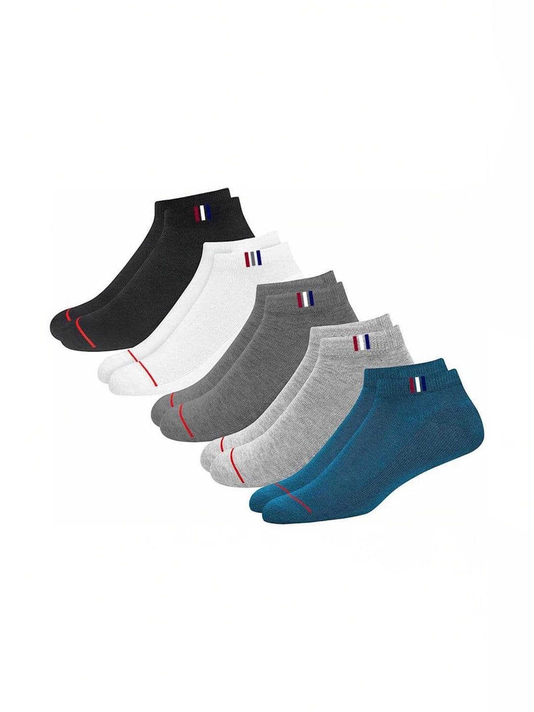 Akeeta Men Pack of 10 Cotton Assorted Colourblocked Ankle Length Socks - view 1