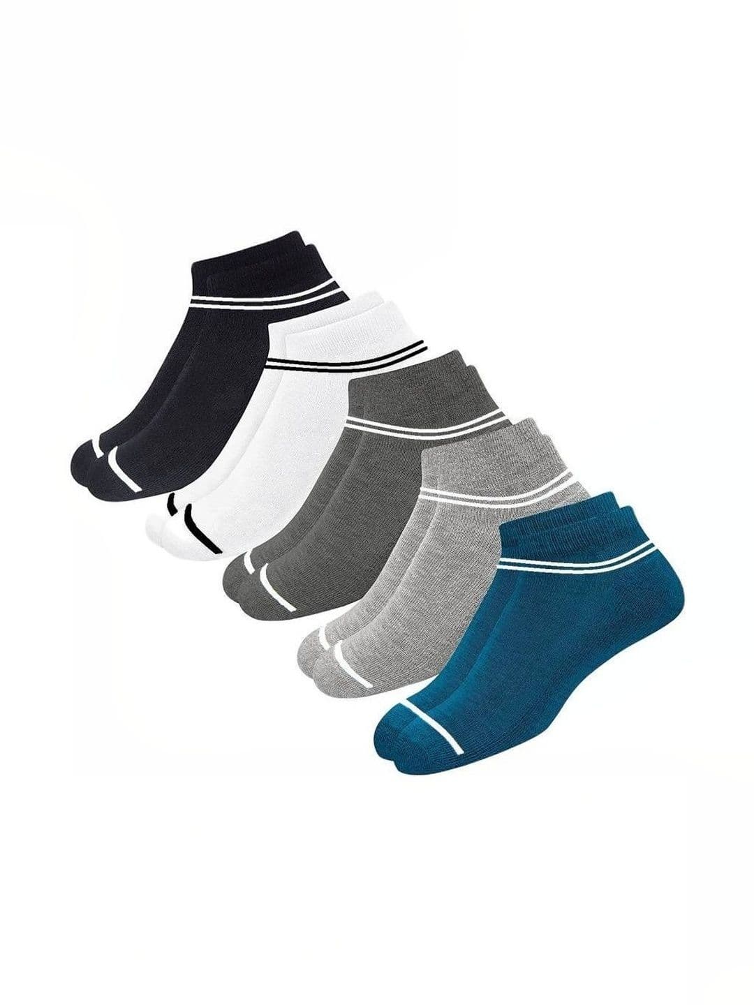 akeet trend Men Pack of 5 Cotton Assorted Colourblocked Ankle Length Socks - view 1