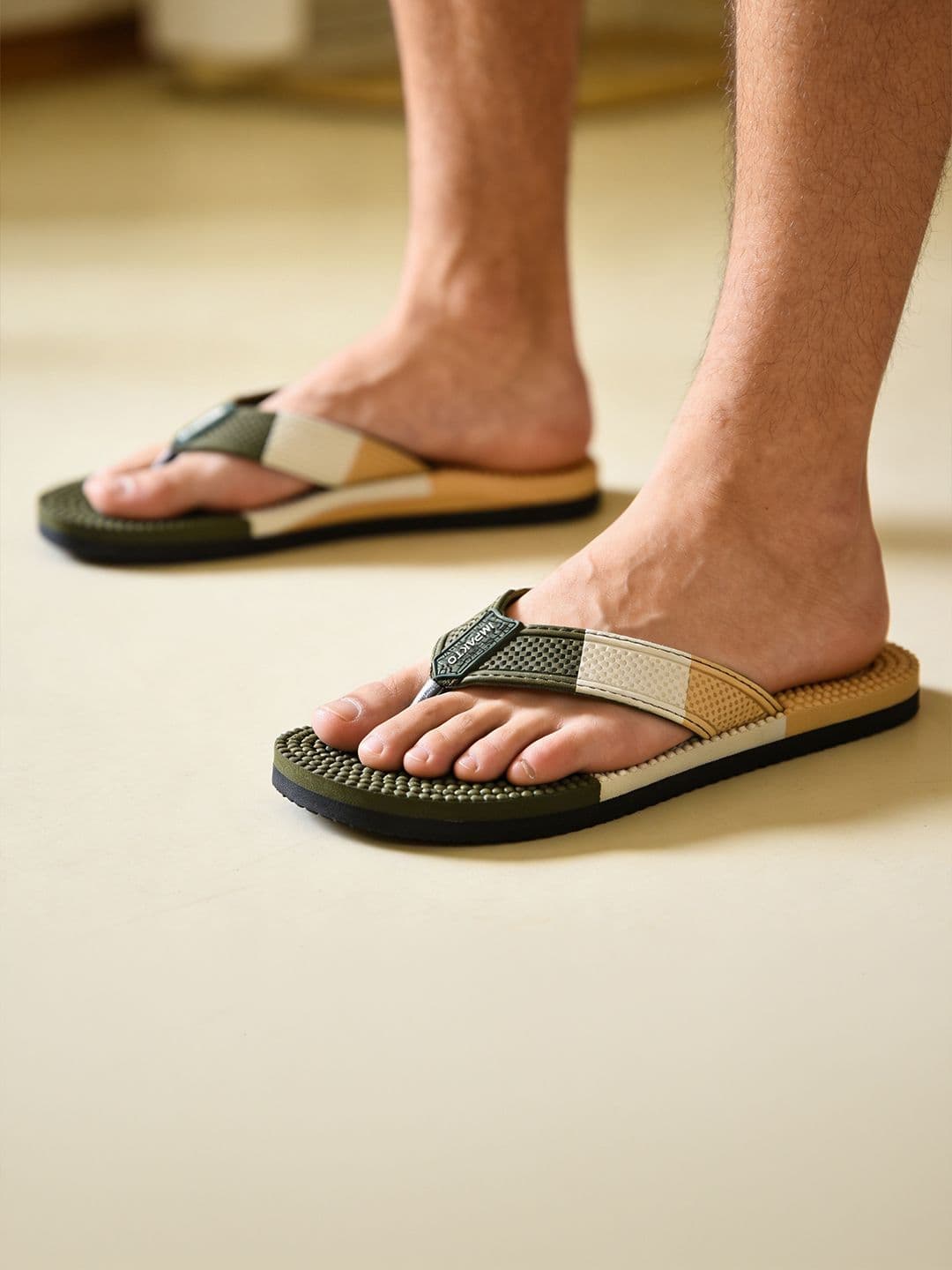 IMPAKTO Men Orthopedic Acupressure Flip Flop With Foot Massage Textured Cushion Footbed - view 1