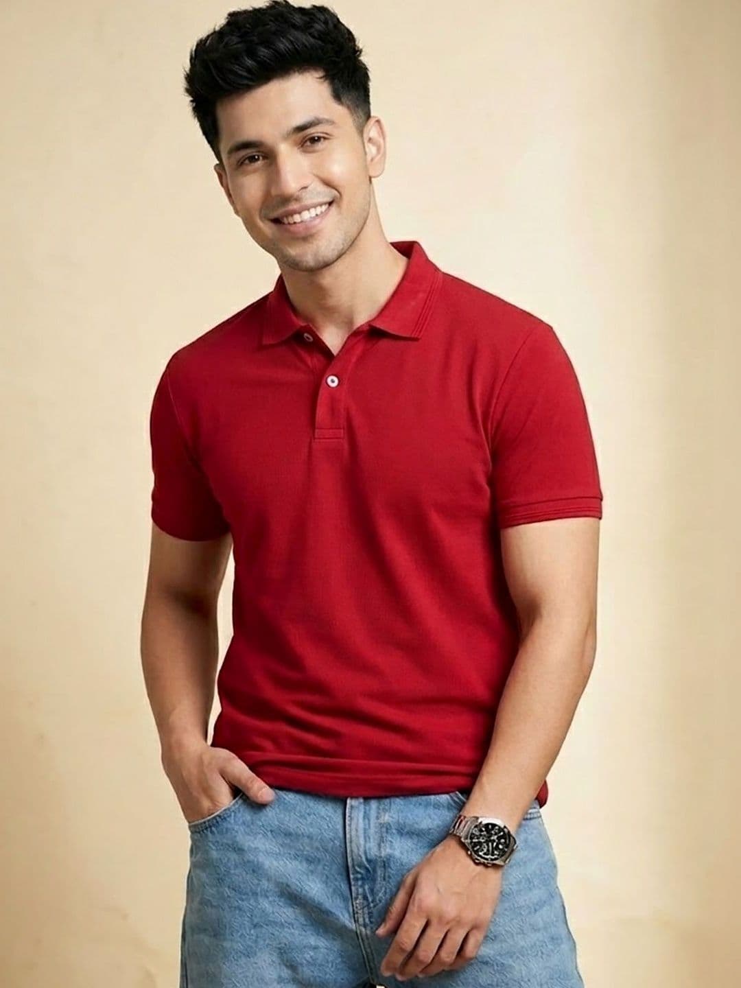Mast & Harbour Men Polo Collar T-shirt - view 1