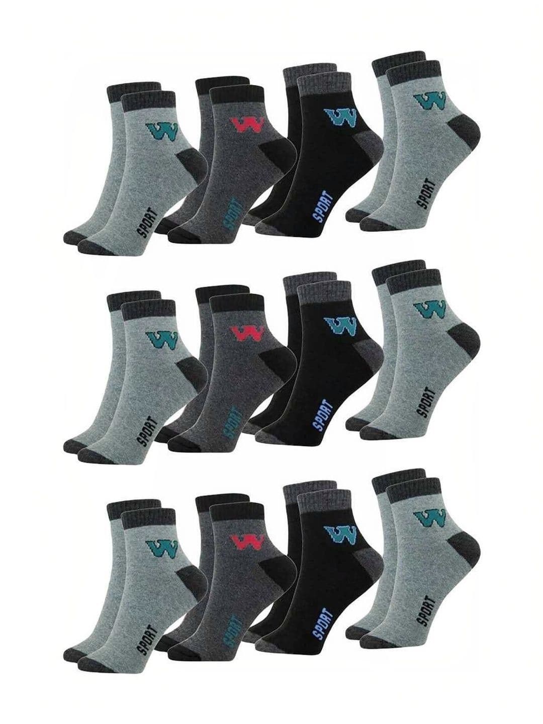 Akeeta Men Pack Of 12 Cotton Assorted Patterned Ankle Length Socks - view 1