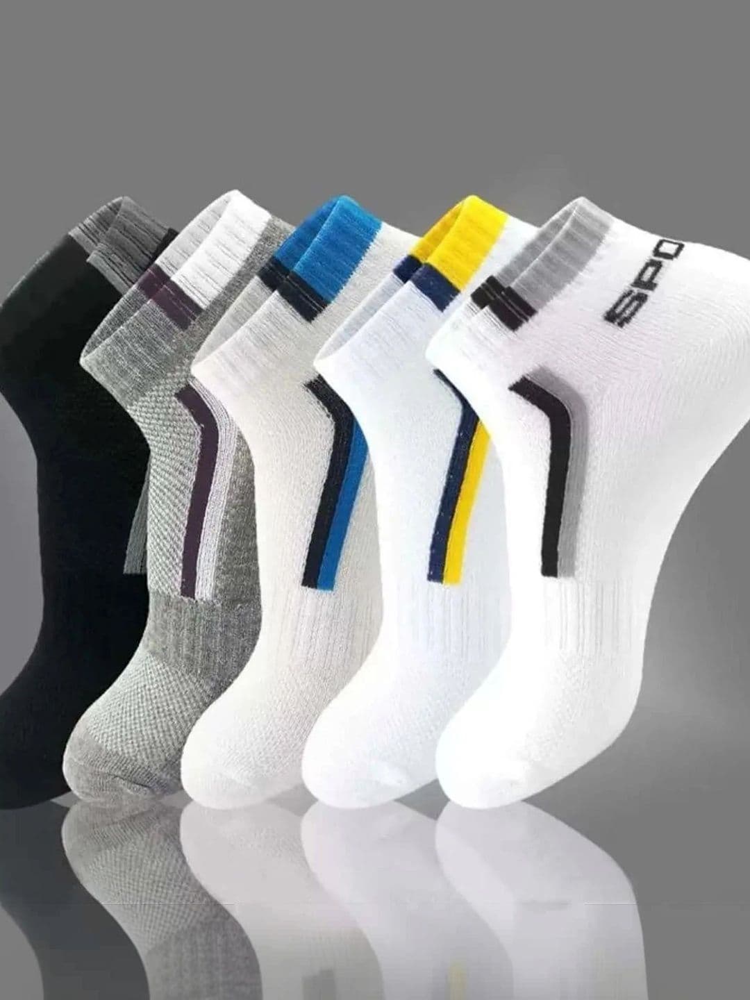 Akeeta Men Pack of 10 Cotton Assorted Patterned Ankle Length Socks - view 1