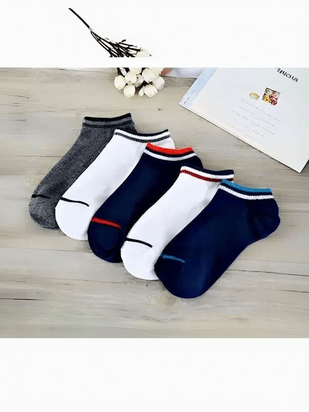 akeet trend Men Pack of 5 Cotton Assorted Colourblocked Shoe Liners Socks - view 1