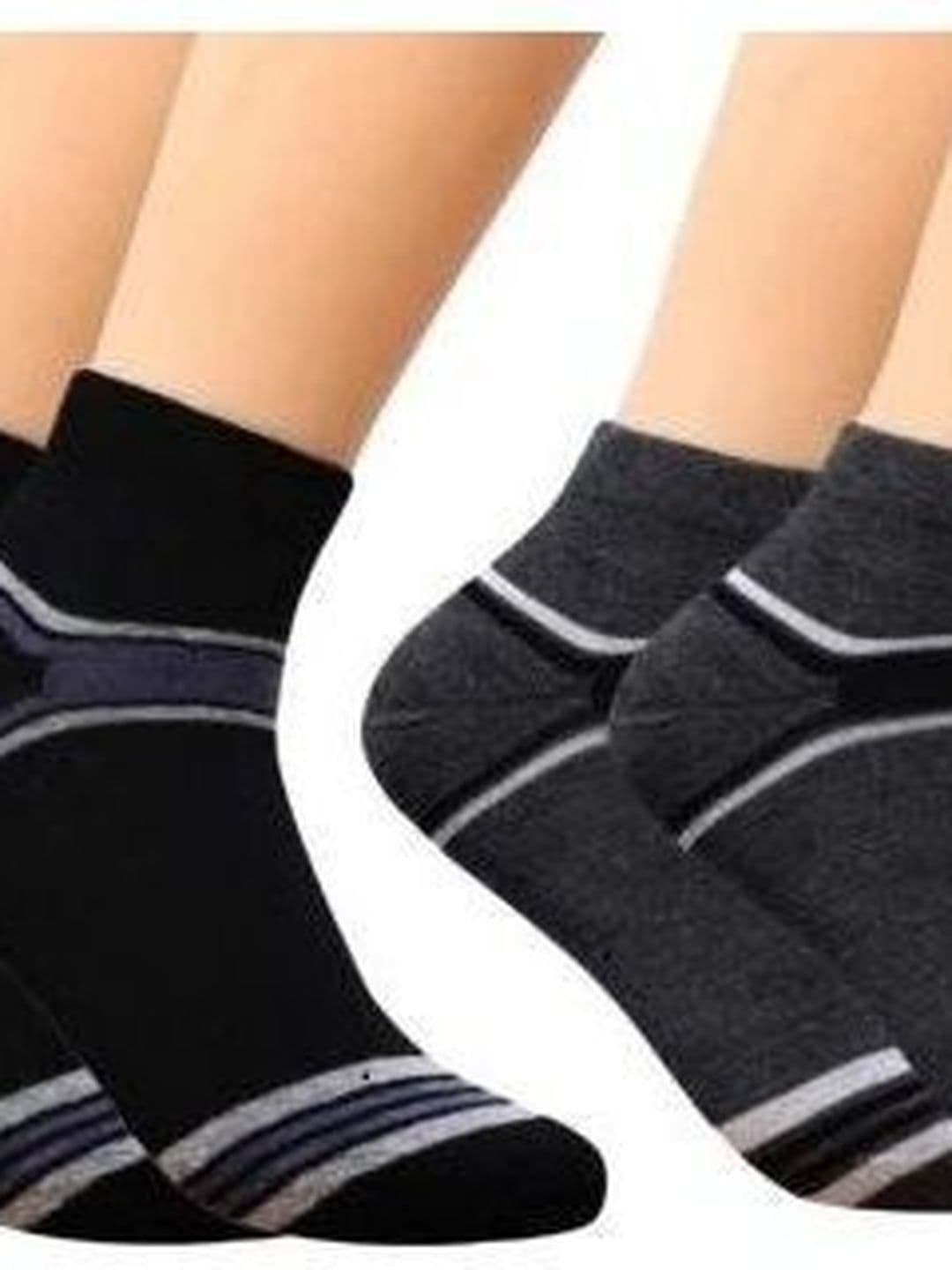 Akeeta Men Pack of 4 Cotton Assorted Striped Ankle Length Socks - view 1