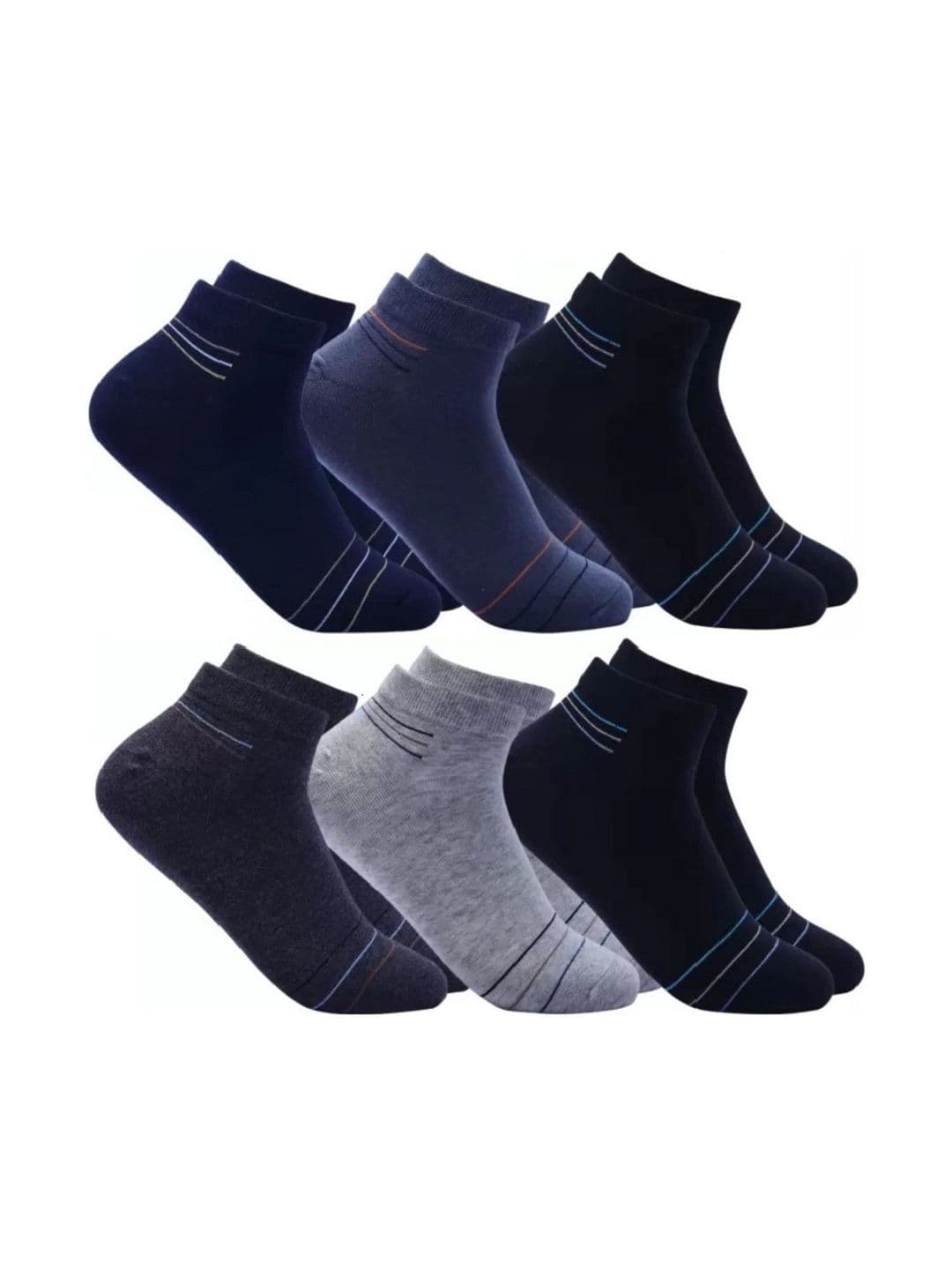 akeet trend Men Pack of 6 Cotton Assorted Striped Ankle Length Socks - view 1