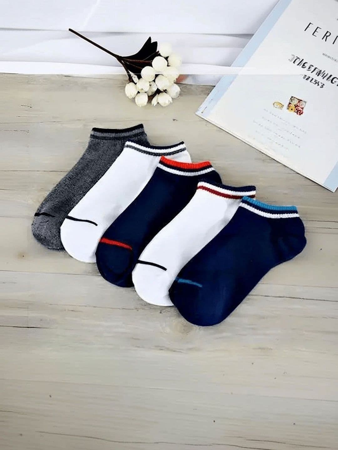 akeet trend Men Pack of 5 Cotton Assorted Colourblocked Ankle Length Socks - view 1