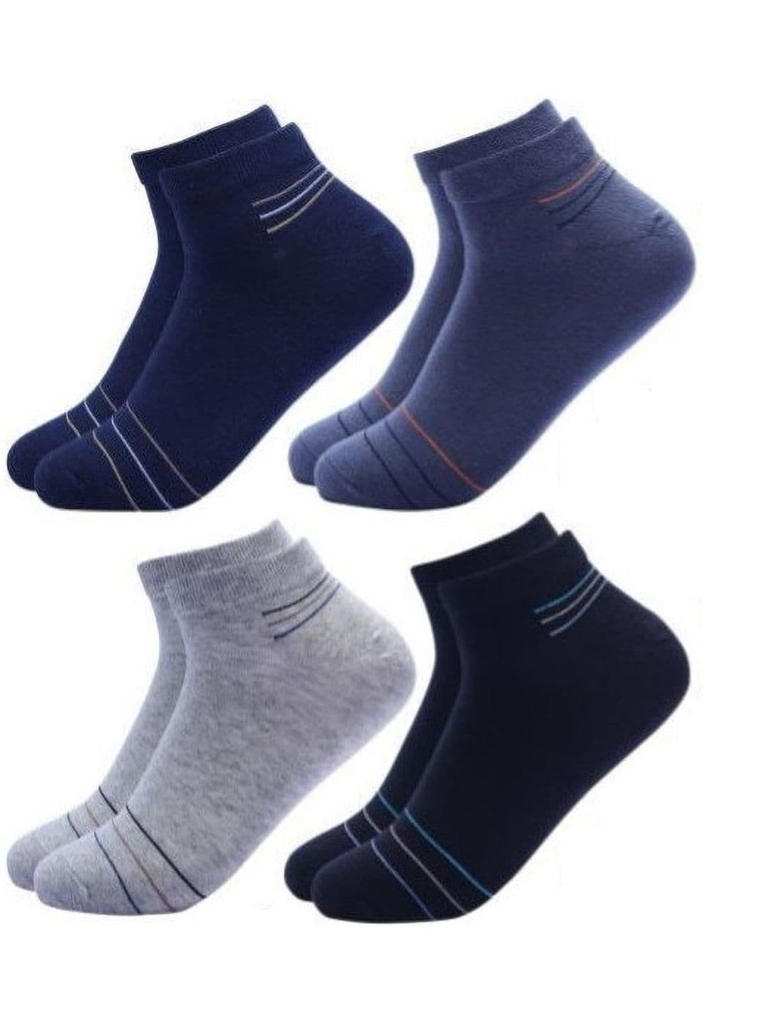 Akeeta Men Pack of 4 Cotton Assorted Striped Ankle Length Socks - view 1