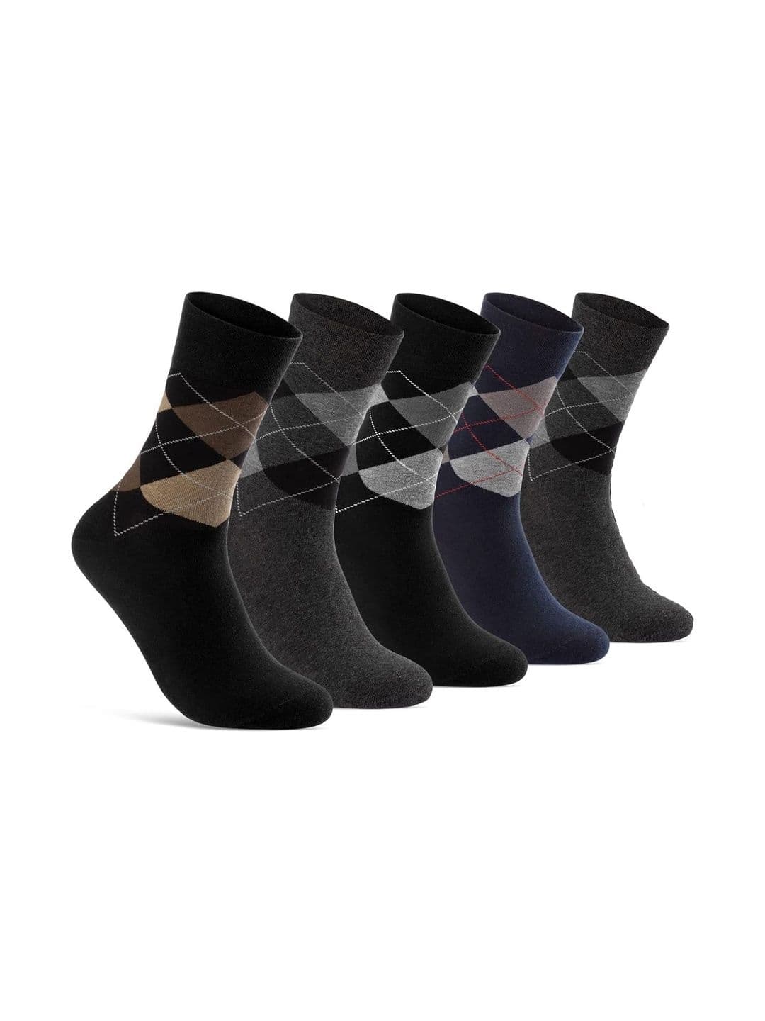 Akeeta Men Pack of 5 Cotton Assorted Patterned Calf Length Socks - view 1