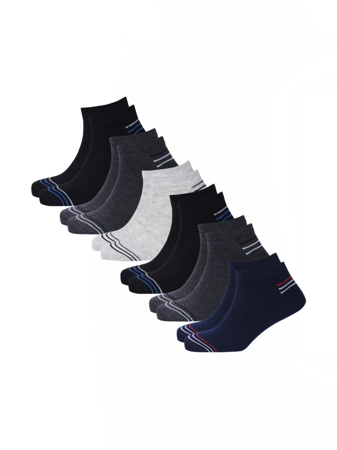 Akeeta Men Pack of 6 Cotton Assorted Colourblocked Ankle Length Socks - view 1