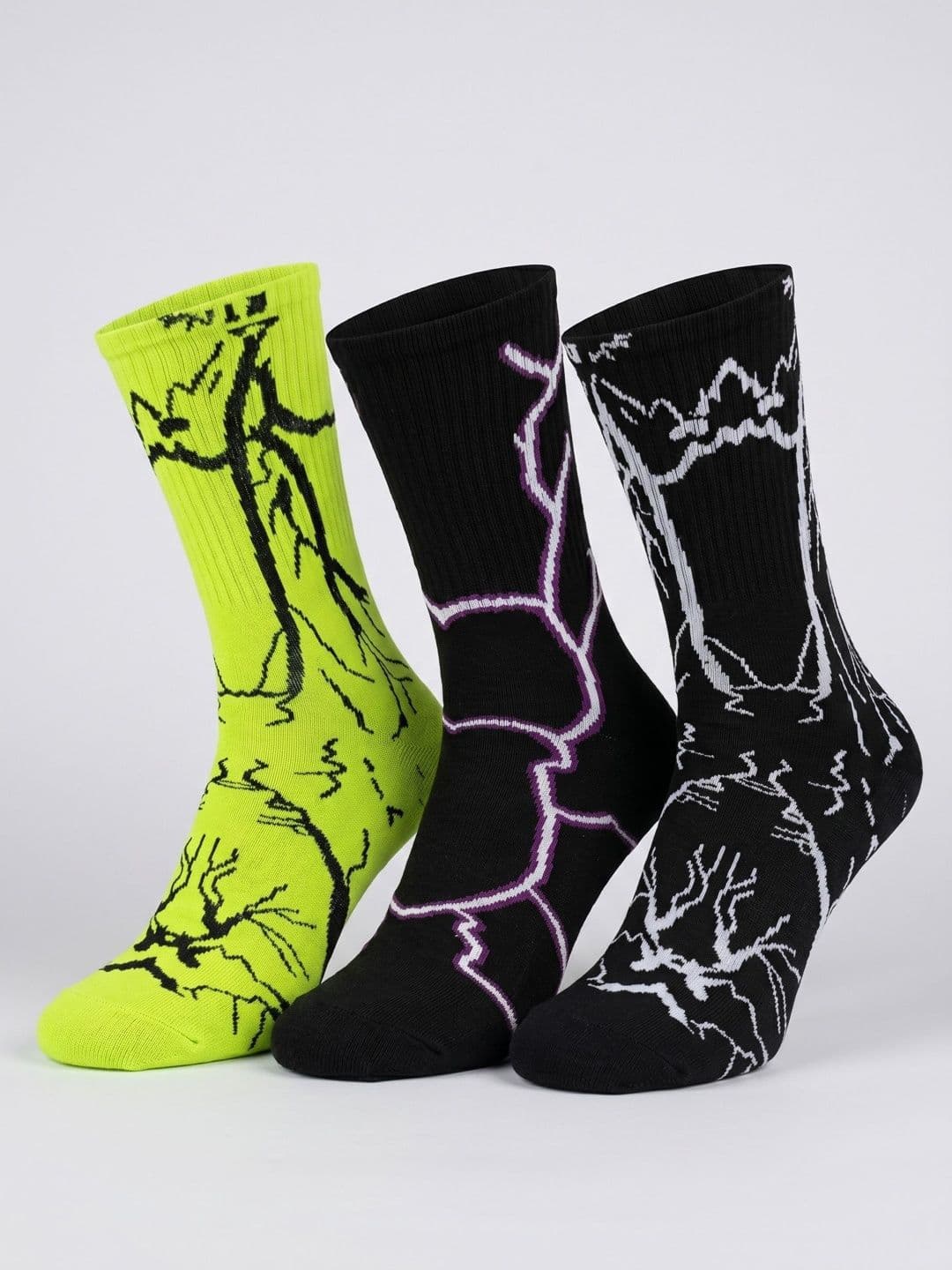 Moda Rapido Men Pack of 3 Cotton Blend Patterned Calf Length Socks - view 1