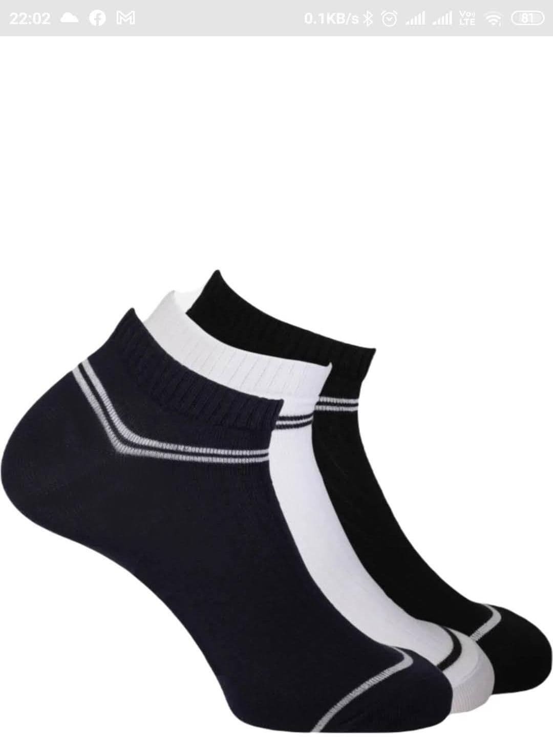 Akeeta Men Pack of 3 Cotton Assorted Striped Ankle Length Socks - view 1