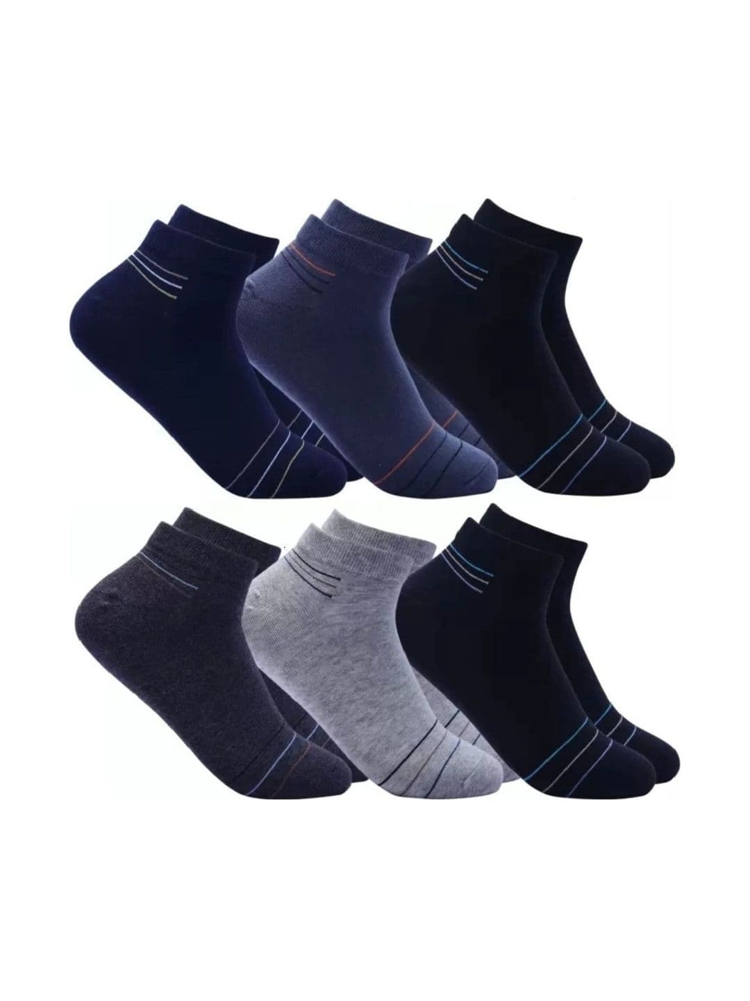 akeet trend Men Pack of 6 Cotton Assorted Striped Ankle Length Socks - view 1