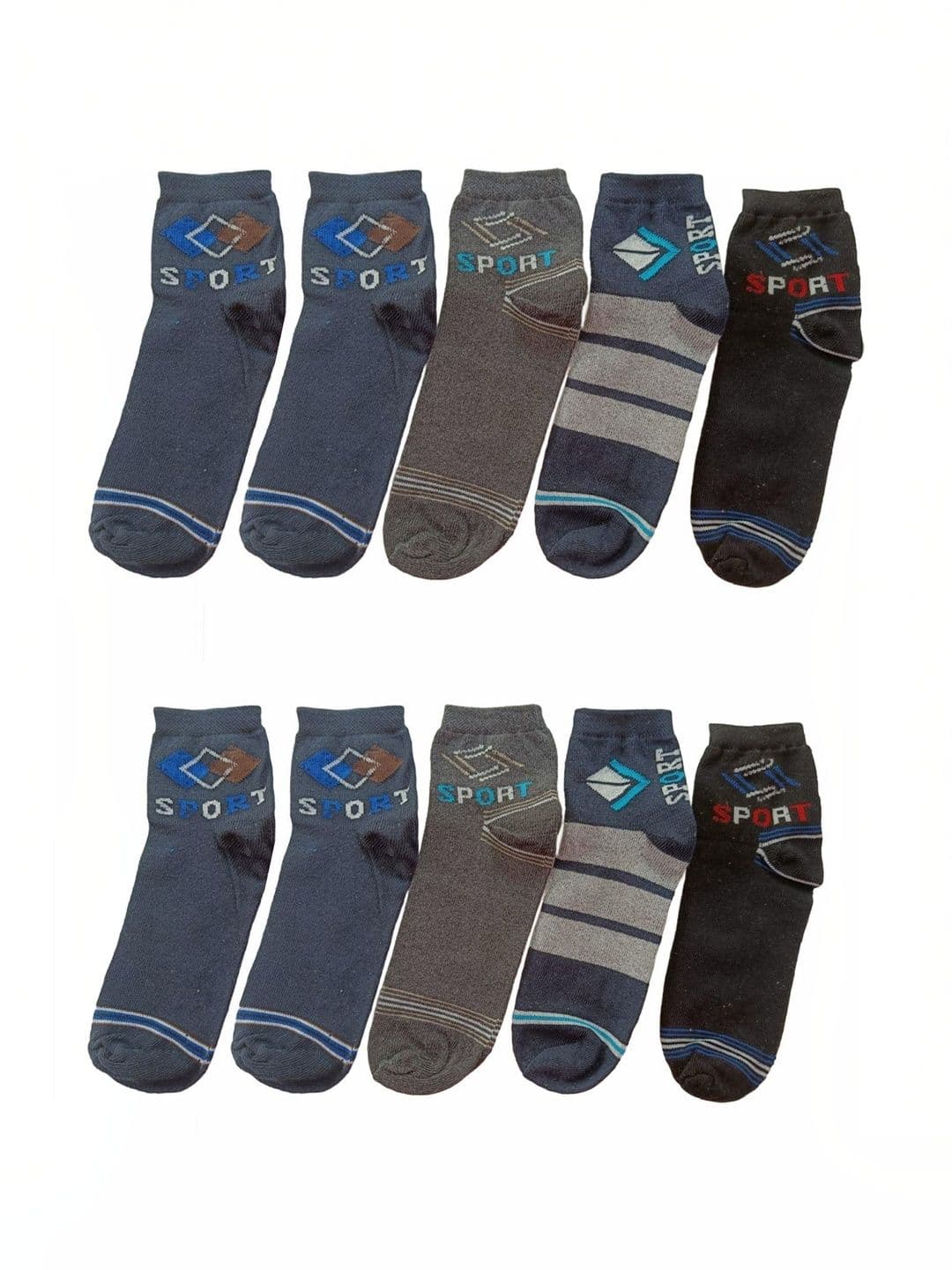 Akeeta Men Pack of 10 Cotton Assorted Patterned Above Ankle Socks - view 1
