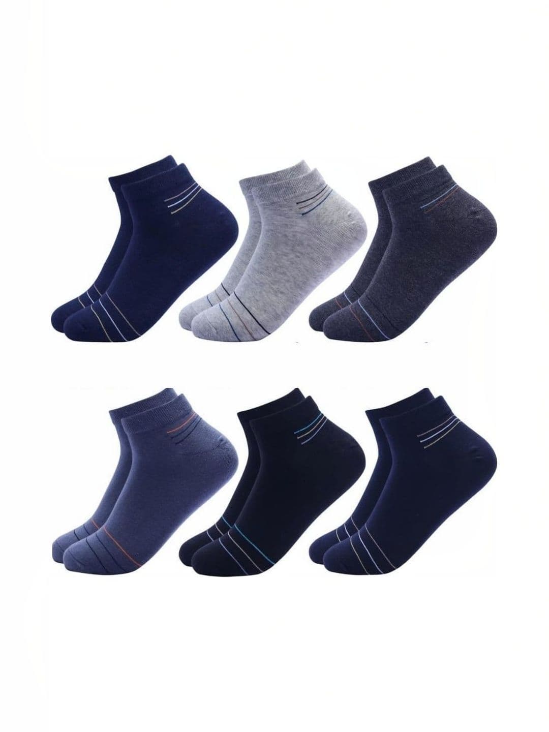 Akeeta Men Pack of 6 Cotton Assorted Striped Ankle Length Socks - view 1