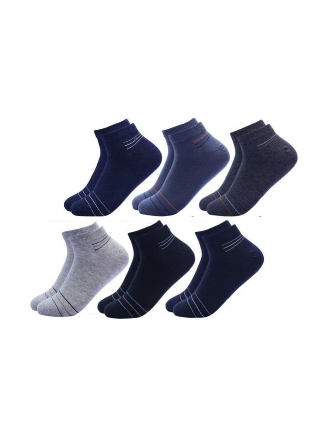 akeet trend Men Pack of 6 Cotton Assorted Striped Ankle Length Socks - view 1