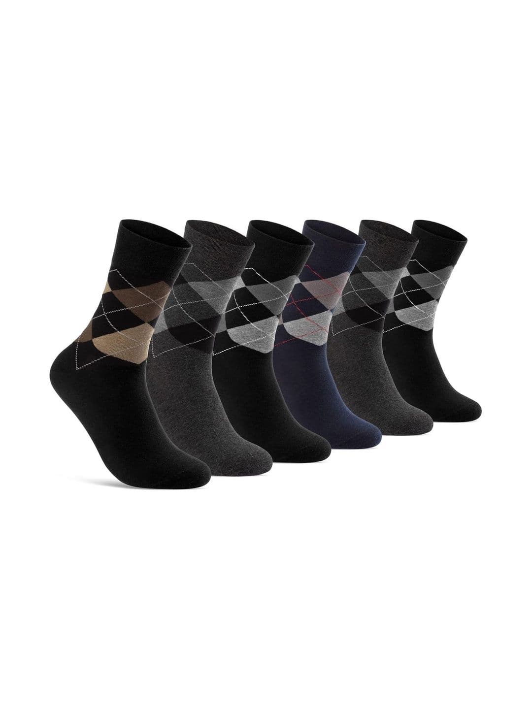 akeet trend Men Pack of 5 Cotton Assorted Patterned Calf Length Socks - view 1