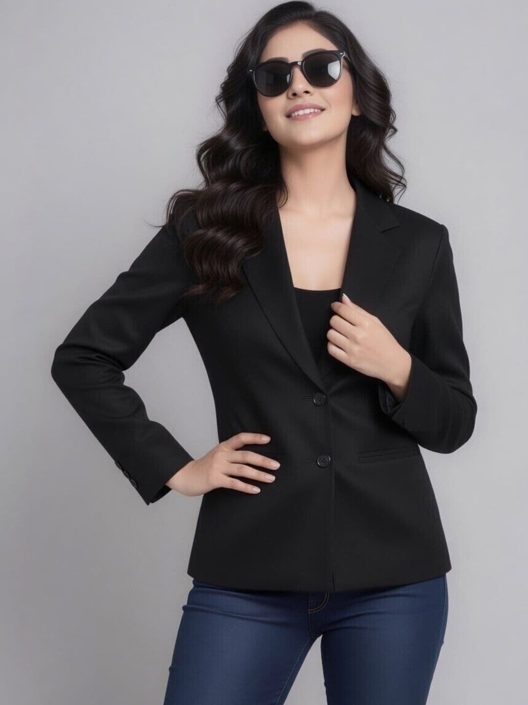 BAESD Women Notched Lapel Collar Single Breasted Formal Blazer - view 1