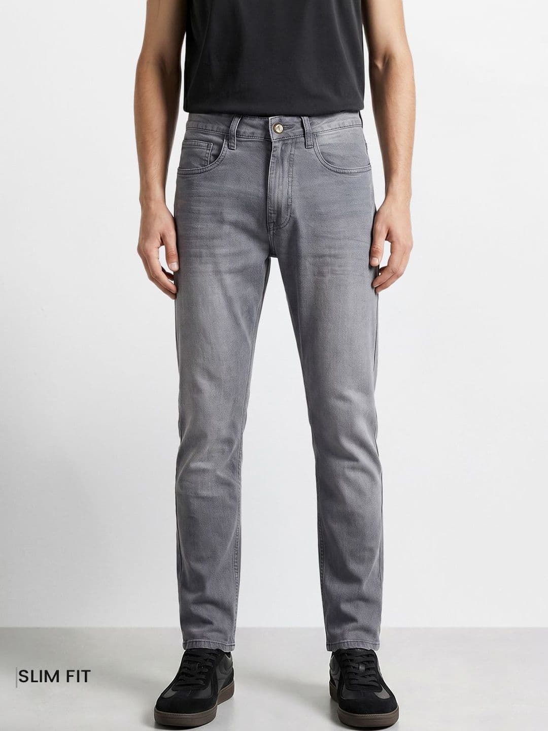 The Indian Garage Co Men Slim Fit Mid-Rise Light Fade Stretchable Jeans - view 1