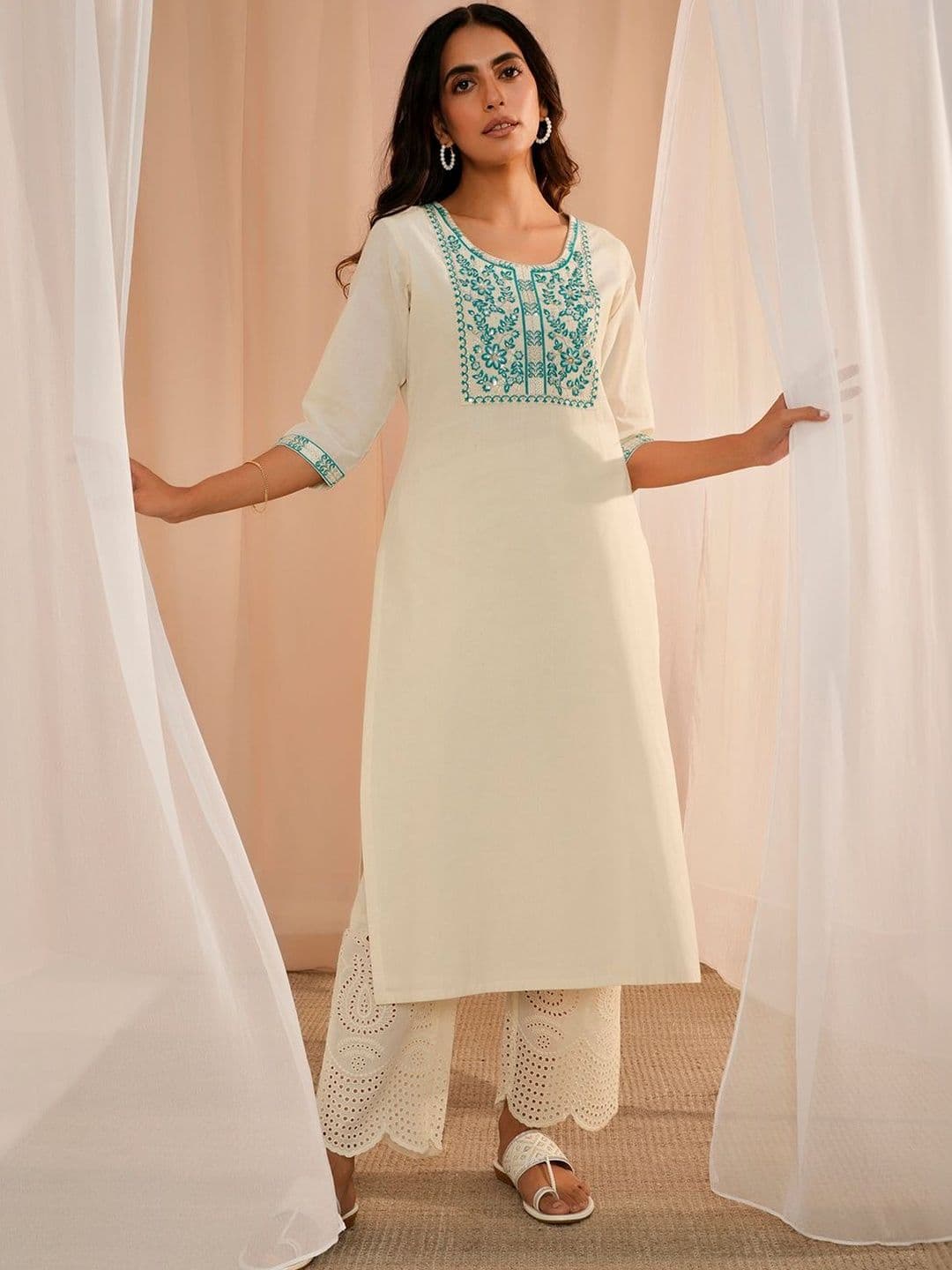 Gerua By Libas Women Ethnic Motifs Embroidered Thread Work Kurta - view 1
