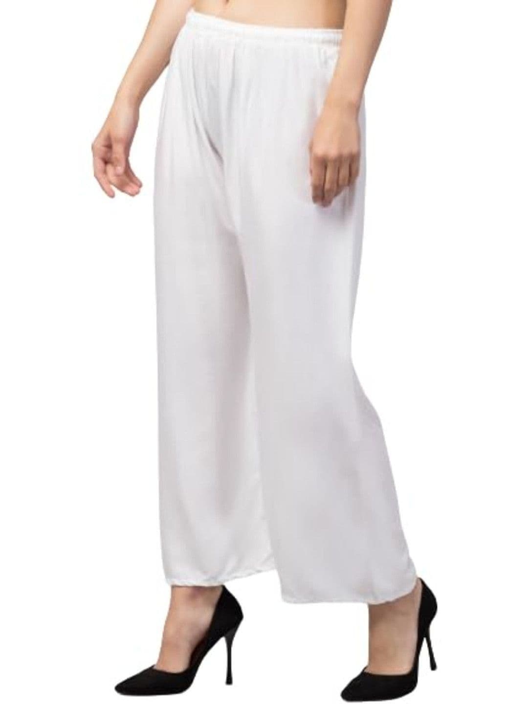 Aura Glam Women Pack of 2 Red & White Flared Ethnic Palazzos - view 1