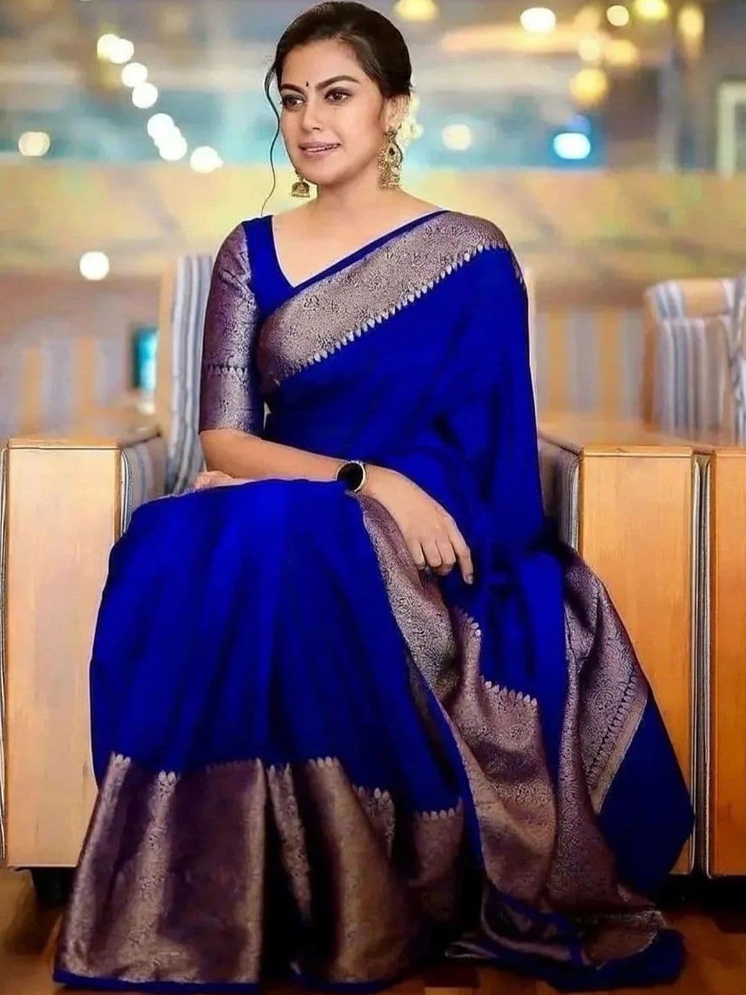 Hariom Creation Woven Design Zari Art Silk Handloom Banarasi Saree - view 1
