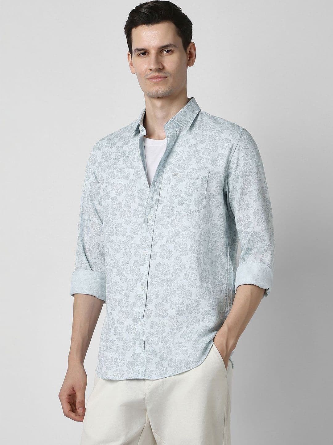 Peter England Casuals Men Slim Fit Floral Printed Casual Shirt - view 1