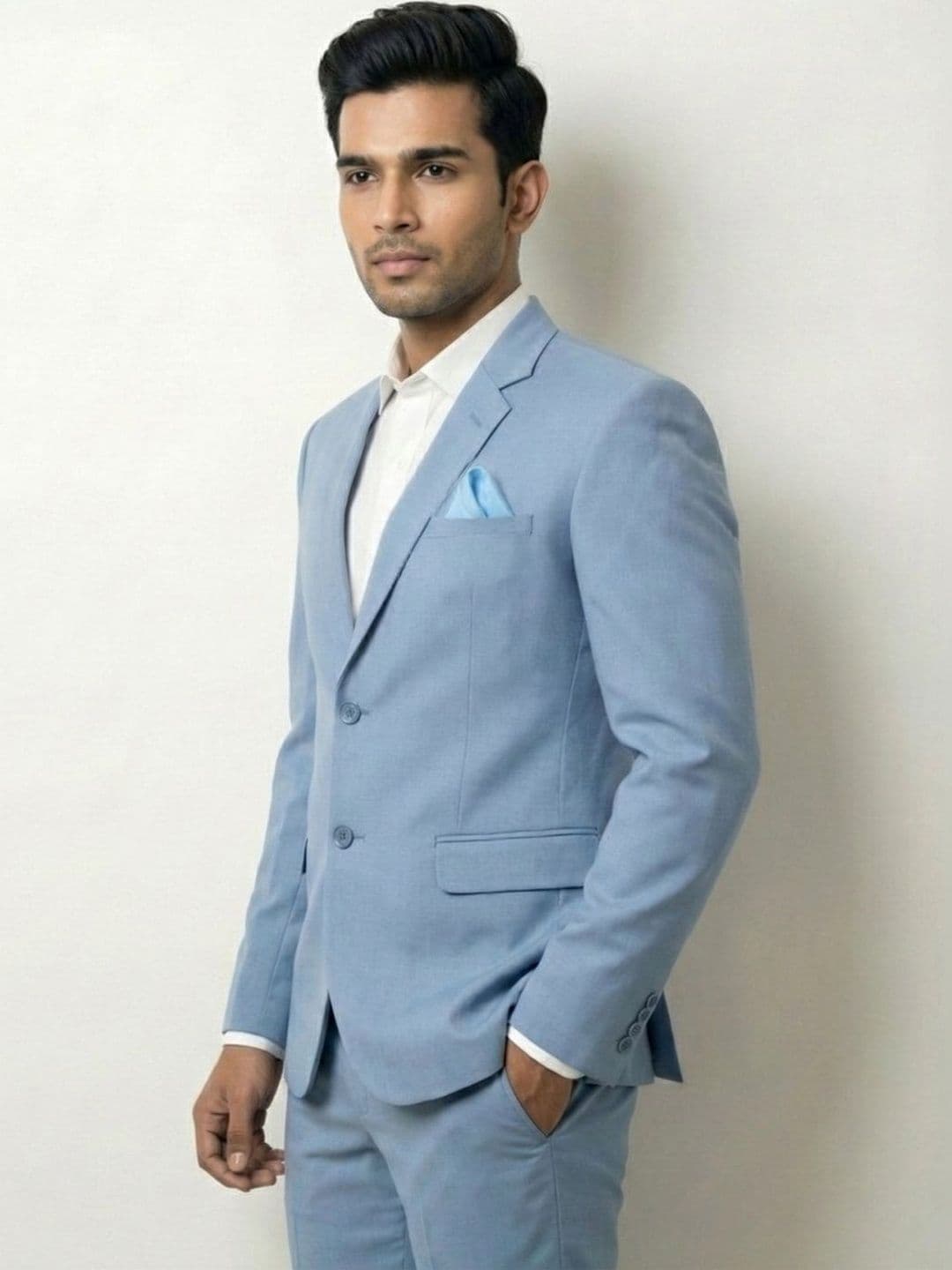 TRIANGLE Notched Lapel 2 Piece Blazer & Trousers Suits - view 1