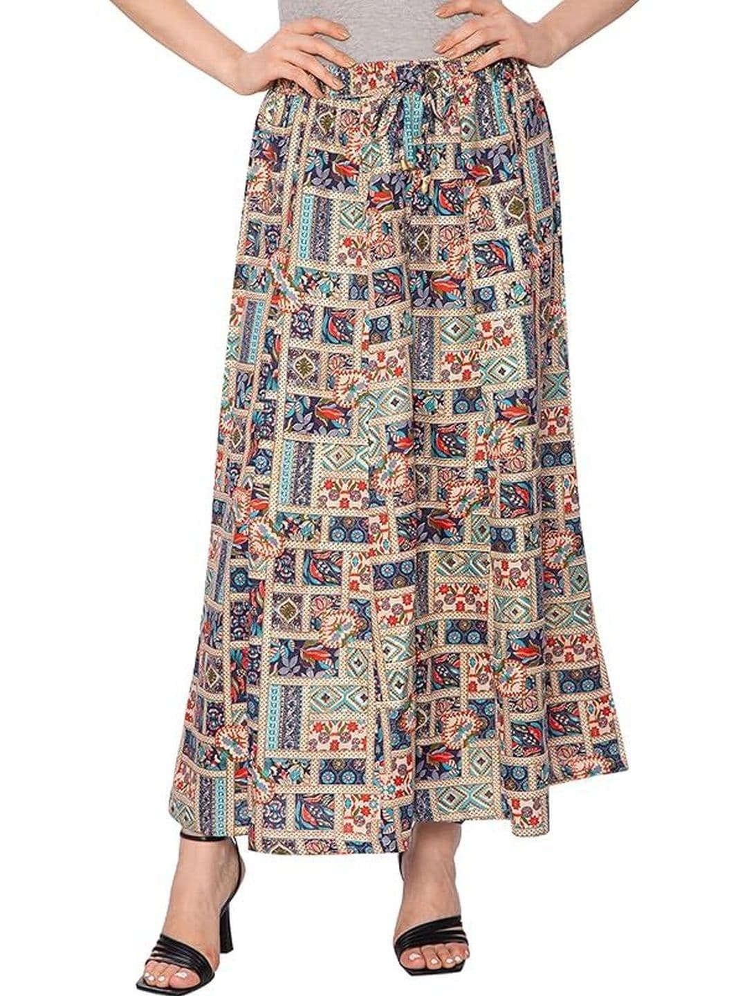 TNQ Women Ethnic Motifs Printed Flared Ethnic Palazzos - view 1