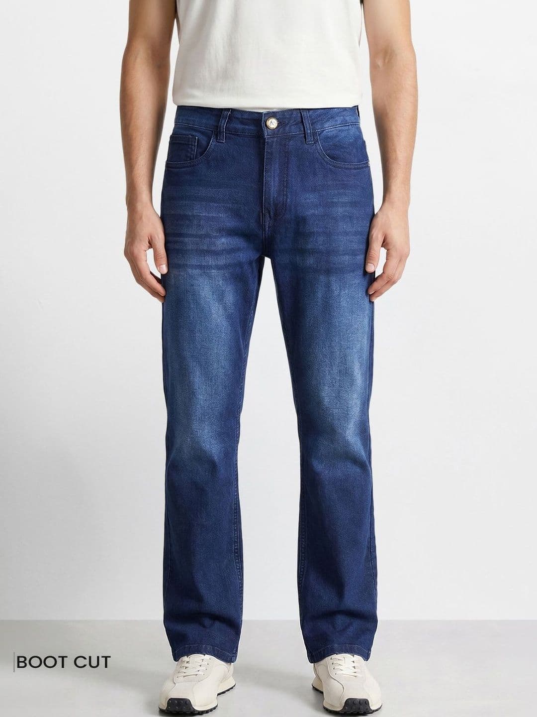 The Indian Garage Co Men Bootcut Mid-Rise Light Fade Stretchable Jeans - view 1