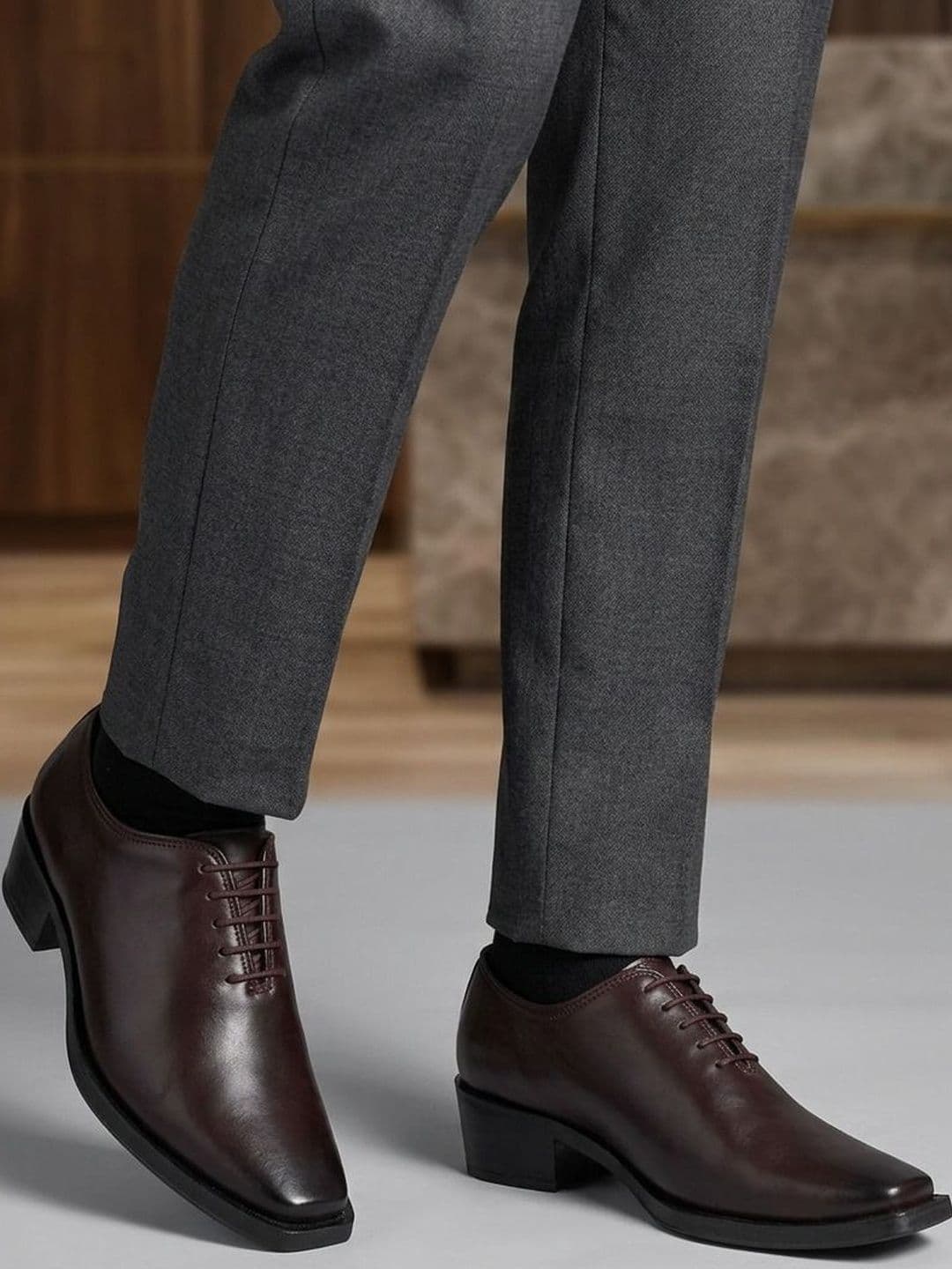 HERE&NOW Men Square Toe Lace-Ups Formal Oxfords - view 1