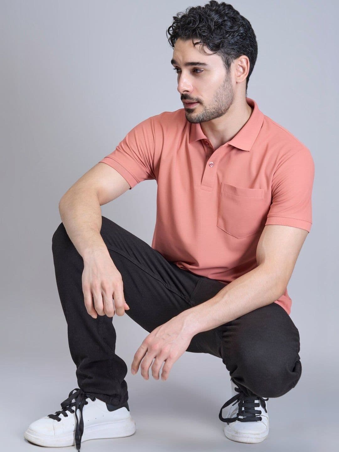 MAXZONE Men Polo Collar Pockets T-shirt - view 1