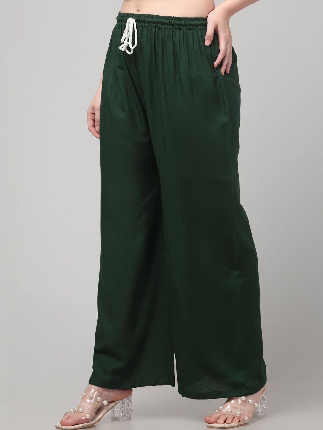 Aura Glam Women Viscose Rayon Pack of 2 Flared Palazzos - view 1