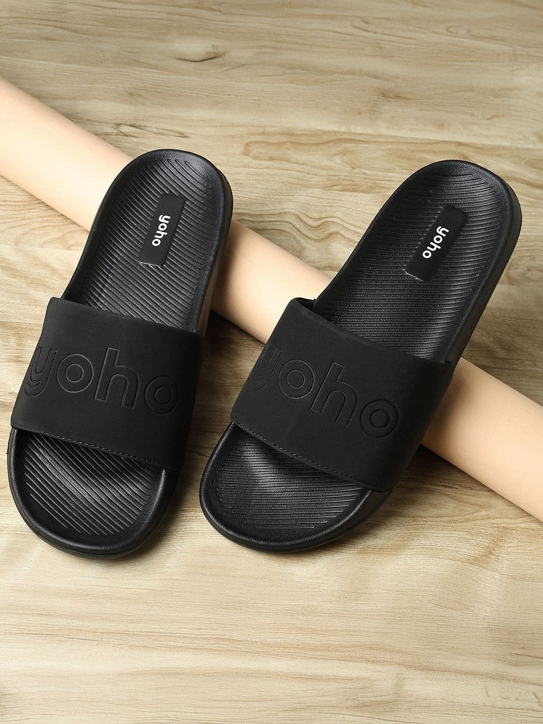 yoho Oura Men Self Design Sliders Flip Flops - view 1